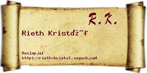 Rieth Kristóf névjegykártya